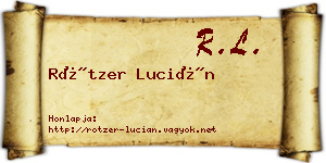 Rötzer Lucián névjegykártya